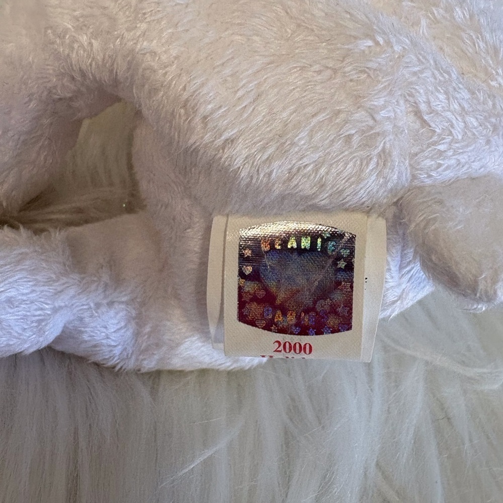 Ty(77)2000 Holiday Teddy White Plush Bear with Red Scarf - Picture 4 of 6